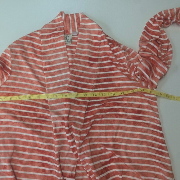 Virginia Taylor Size Small Red and White Striped Open Cardigan - Picture 9 of 14